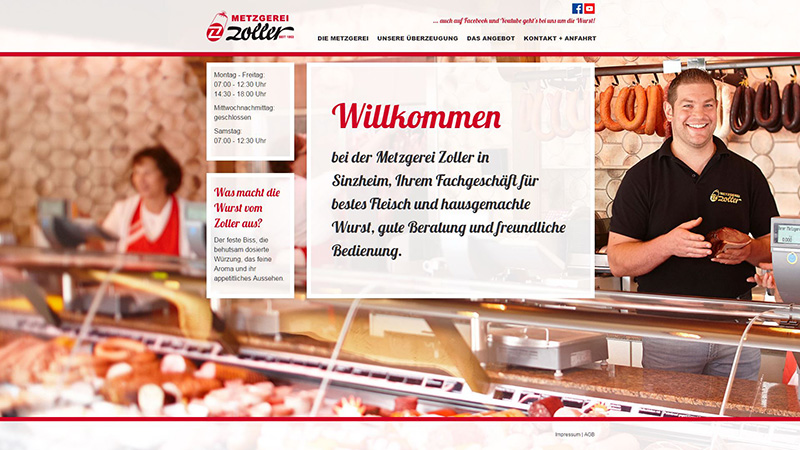 Homepage der Metzgerei Zoller